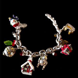Brighton Holiday Frolic christmas bracelet with gift tin gingerbread house